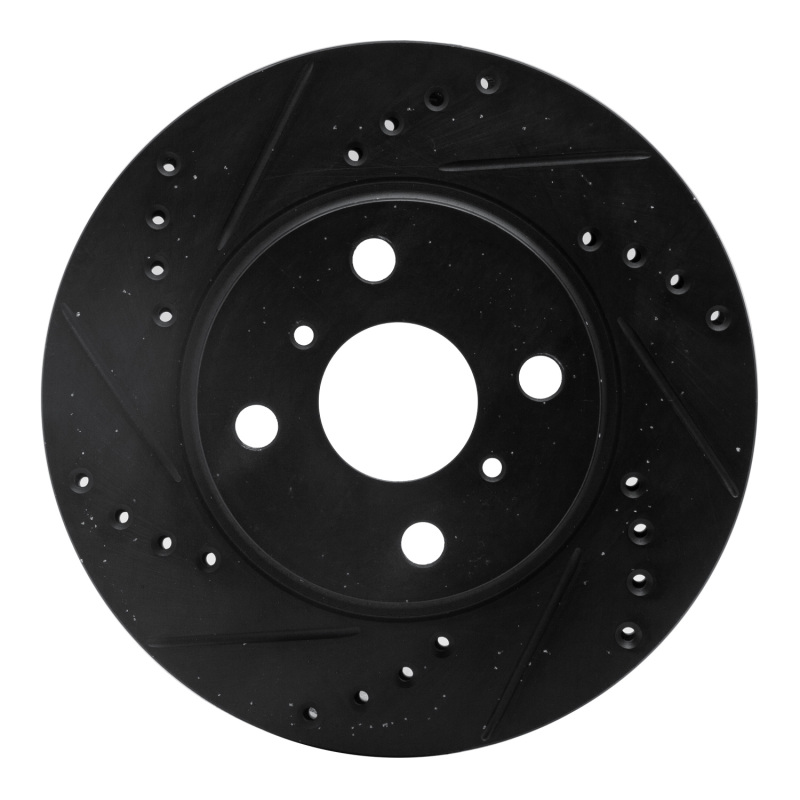 Picture of R1 01-03 Toyota Prius Front Left Drilled & Slotted Black Brake Rotor