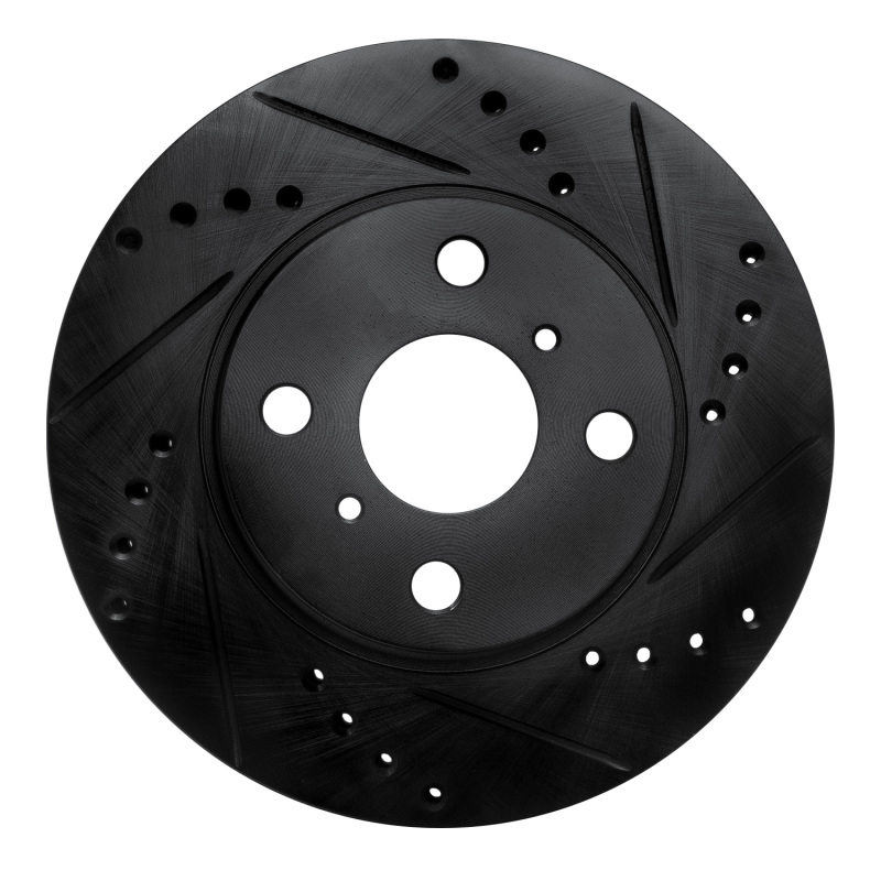 Picture of R1 01-03 Toyota Prius Front Right Drilled & Slotted Black Brake Rotor