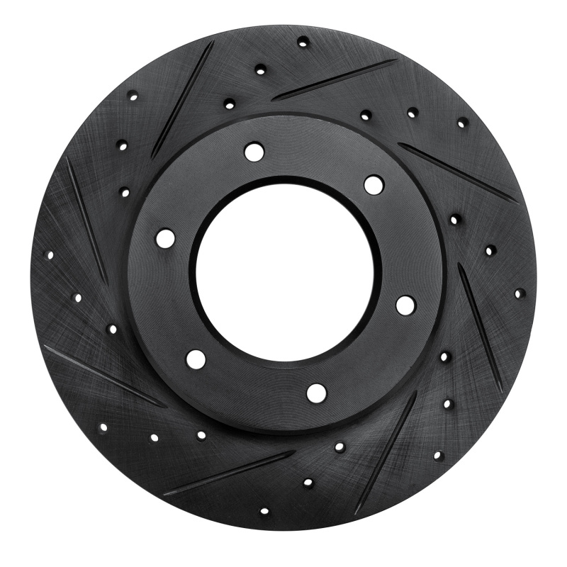 Picture of R1 79-80 Toyota Pickup Front Left Drilled & Slotted Black Brake Rotor