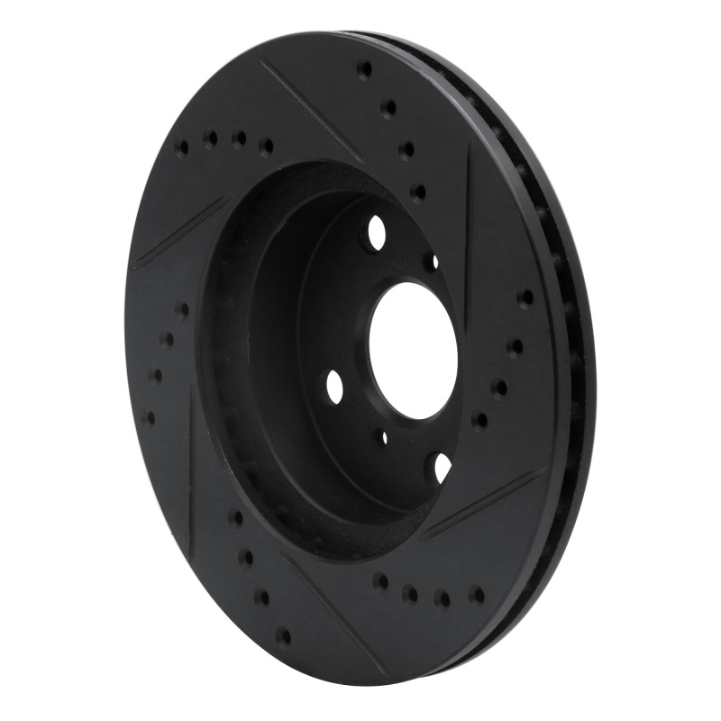 Picture of R1 01-03 Toyota Prius Front Left Drilled & Slotted Black Brake Rotor