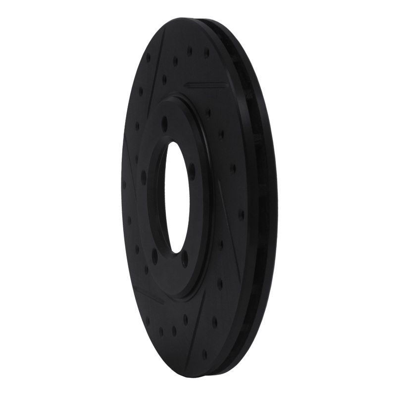 Picture of R1 79-83 Toyota Pickup Front Left Drilled & Slotted Black Brake Rotor