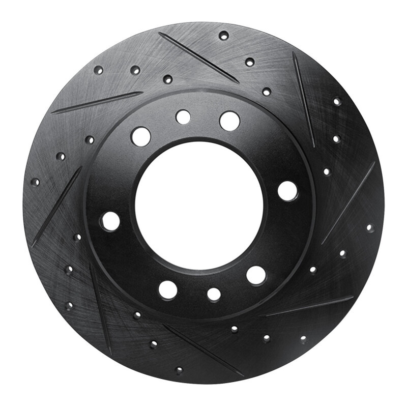 Picture of R1 81-85 Toyota 4Runner Front Right Drilled & Slotted Black Brake Rotor