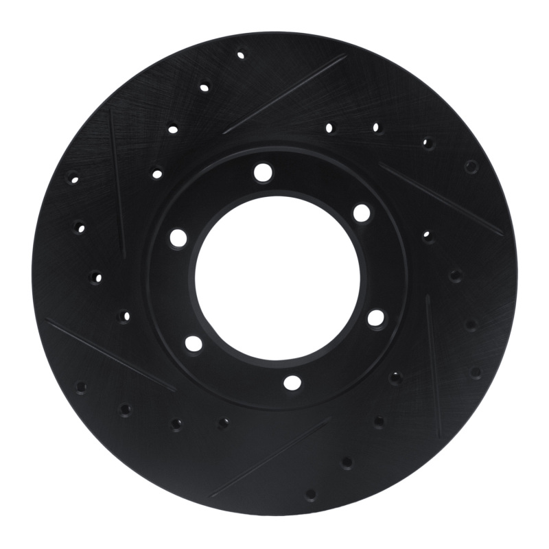 Picture of R1 87-88 Toyota Pickup Front Left Drilled & Slotted Black Brake Rotor