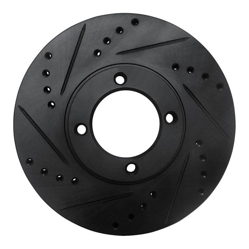 Picture of R1 86-89 Toyota Van Front Left Drilled & Slotted Black Brake Rotor