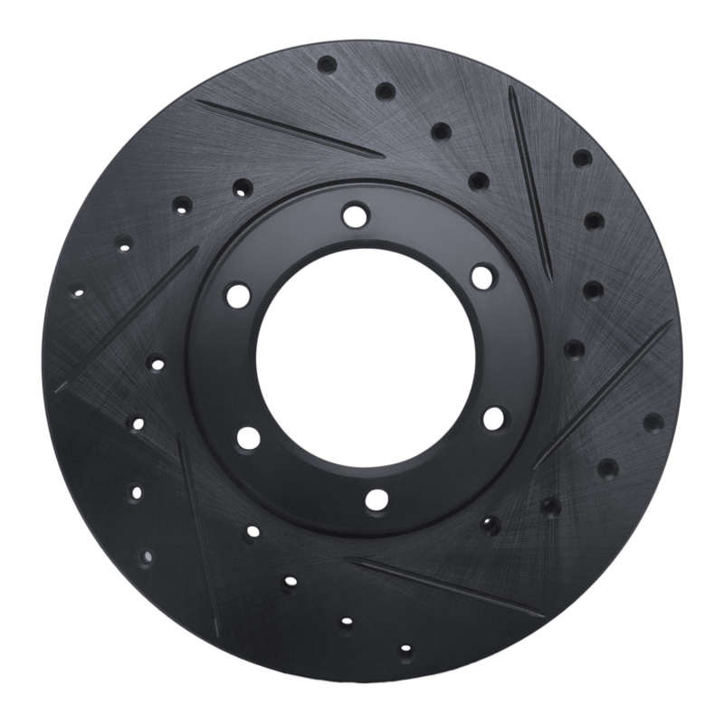 Picture of R1 87-88 Toyota Pickup Front Right Drilled & Slotted Black Brake Rotor