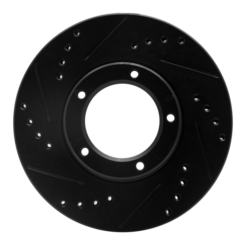 Picture of R1 89-08 Toyota Hilux (Mexico) Front Left Drilled & Slotted Black Brake Rotor