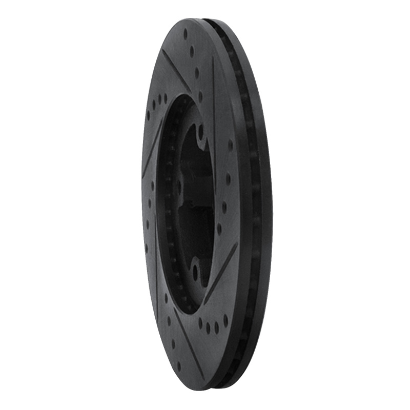 Picture of R1 86-89 Toyota Van Front Left Drilled & Slotted Black Brake Rotor