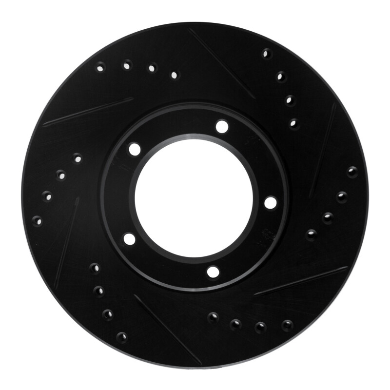 Picture of R1 89-08 Toyota Hilux (Mexico) Front Right Drilled & Slotted Black Brake Rotor