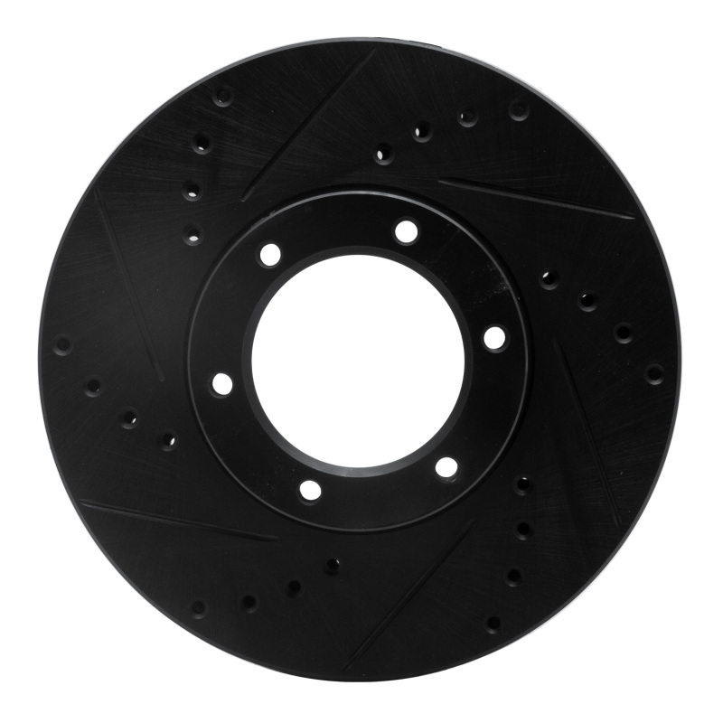 Picture of R1 89-93 Toyota Pickup Front Left Drilled & Slotted Black Brake Rotor
