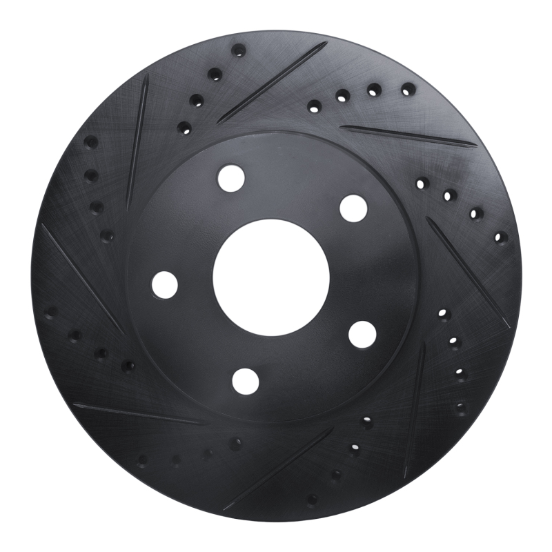 Picture of R1 91-97 Toyota Previa Front Left Drilled & Slotted Black Brake Rotor