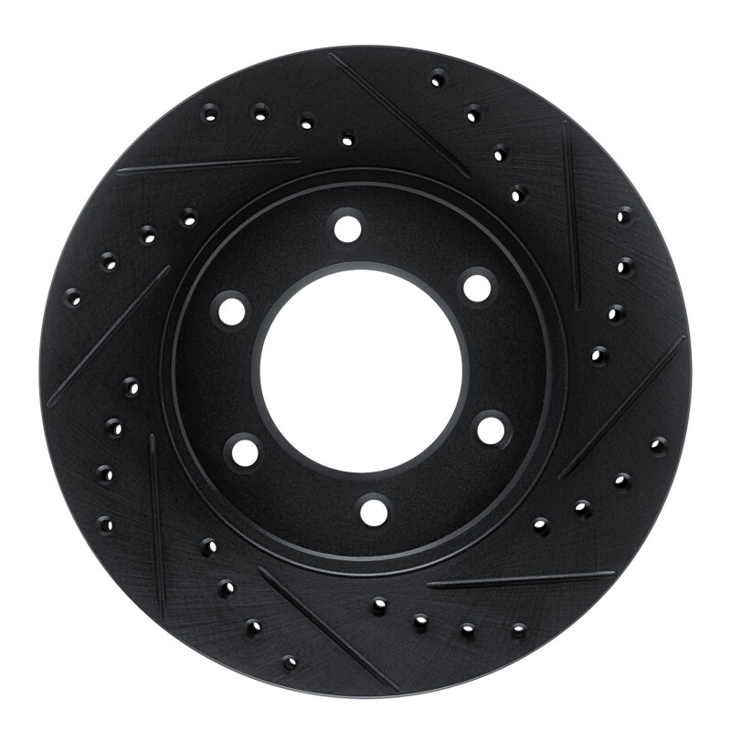 Picture of R1 93-98 Toyota T100 Front Right Drilled & Slotted Black Brake Rotor