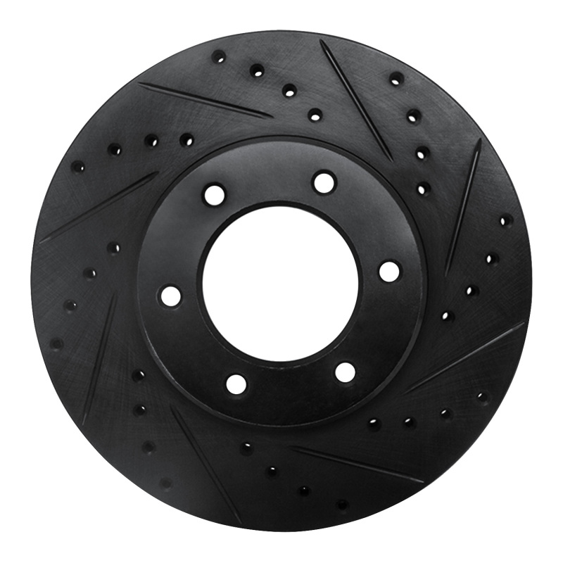 Picture of R1 93-98 Toyota T100 Front Right Drilled & Slotted Black Brake Rotor