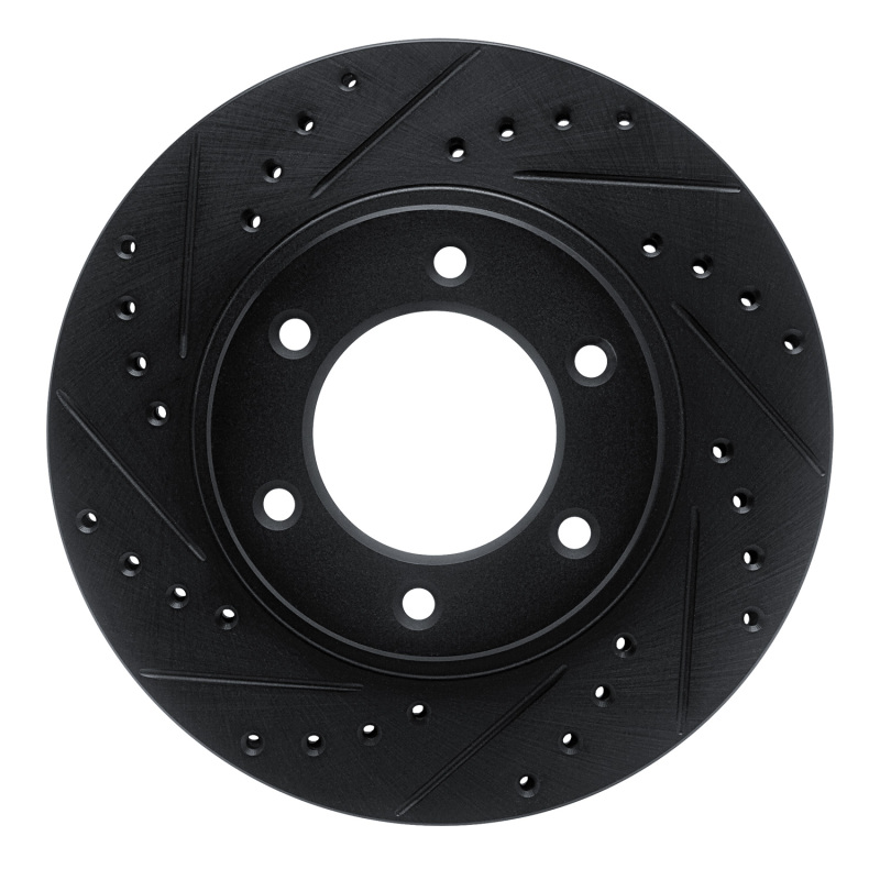 Picture of R1 93-98 Toyota T100 Front Left Drilled & Slotted Black Brake Rotor