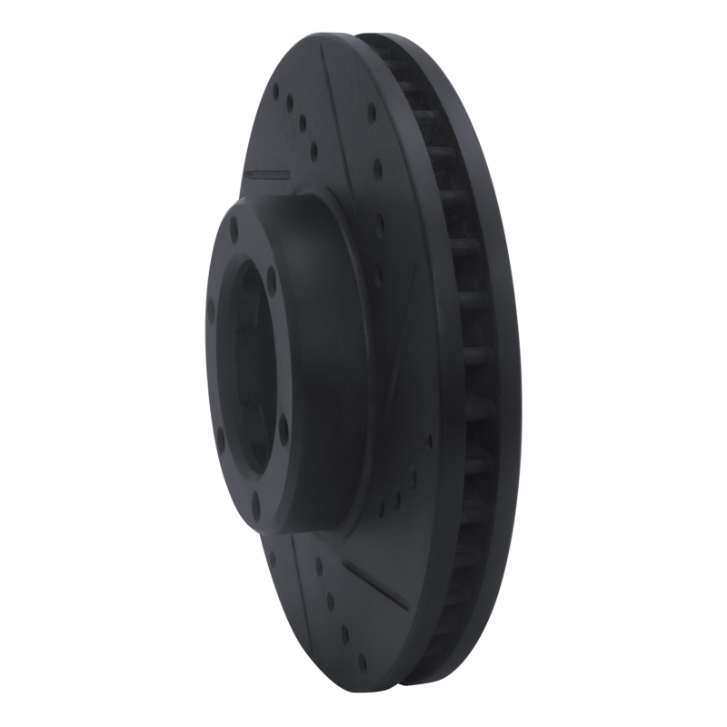 Picture of R1 89-93 Toyota Pickup Front Right Drilled & Slotted Black Brake Rotor