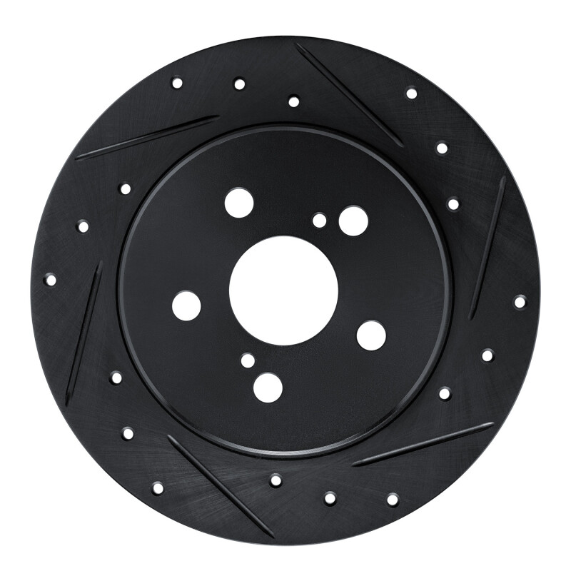Picture of R1 19-25 Toyota Corolla (Mexico) Rear Right Drilled & Slotted Black Brake Rotor