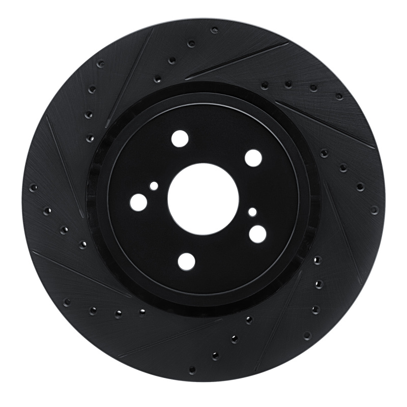 Picture of R1 21-25 Toyota SIENNA Front Left Drilled & Slotted Black Brake Rotor