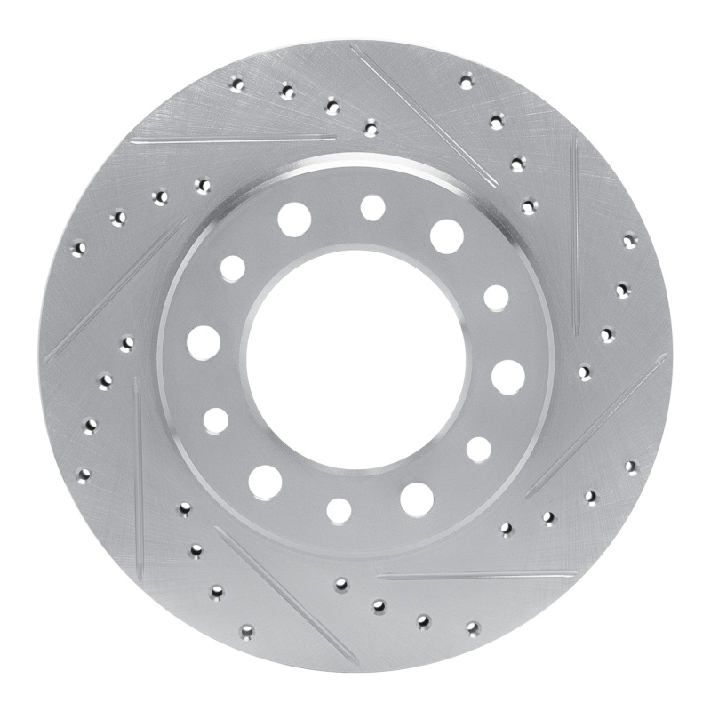 Picture of R1 76-89 Toyota Land Cruiser Front Right Drilled & Slotted Black Brake Rotor