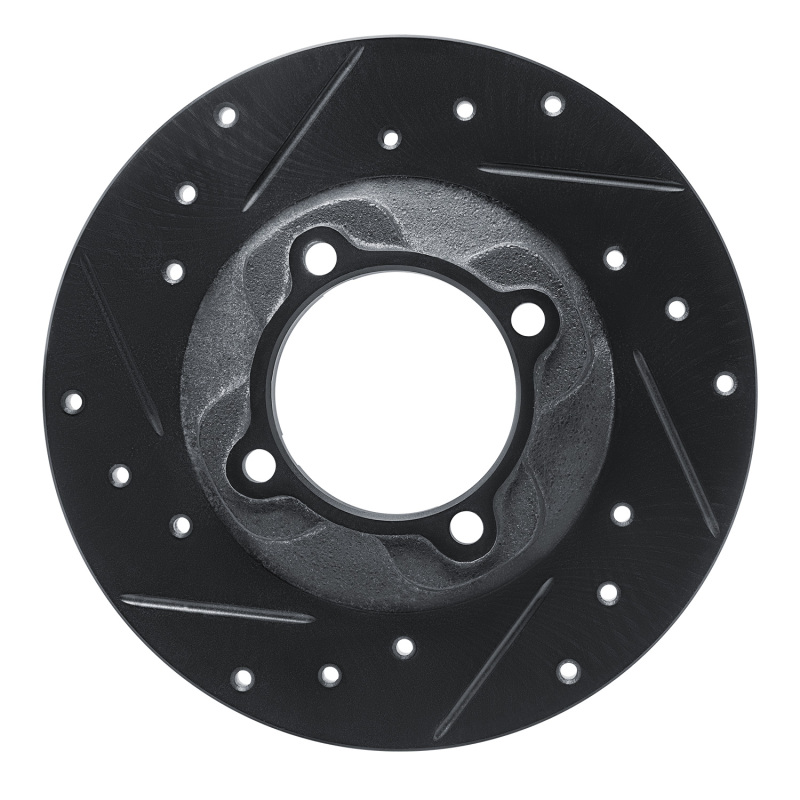 Picture of R1 81-85 Mazda GLC Front Left Drilled & Slotted Black Brake Rotor