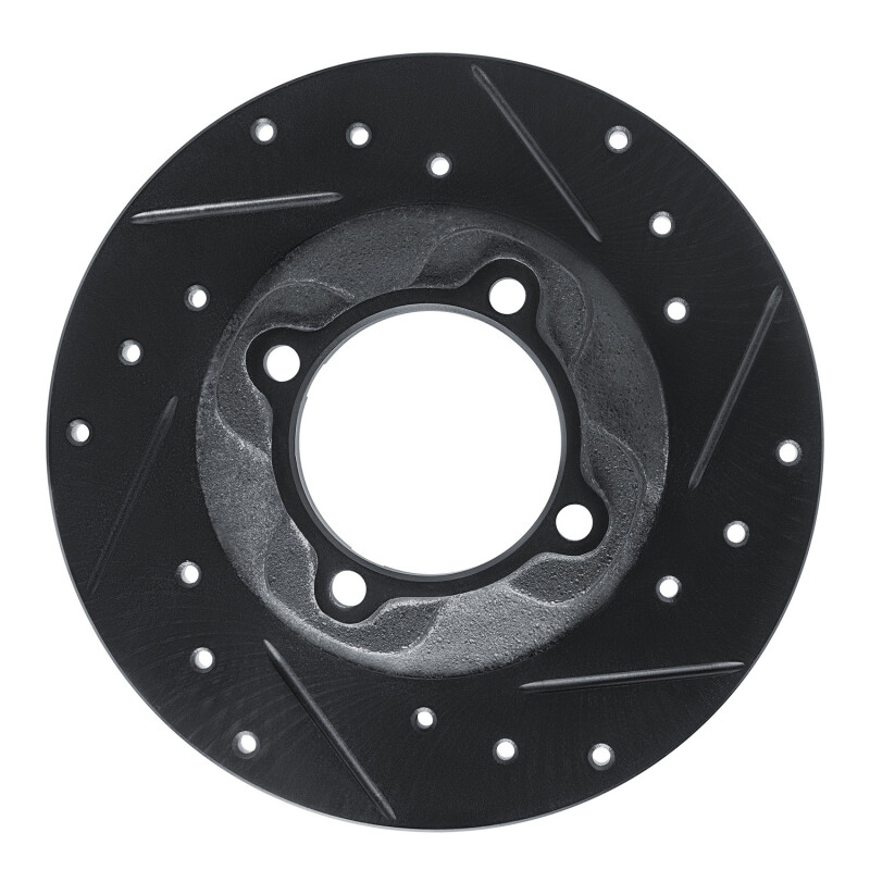 Picture of R1 81-85 Mazda GLC Front Right Drilled & Slotted Black Brake Rotor