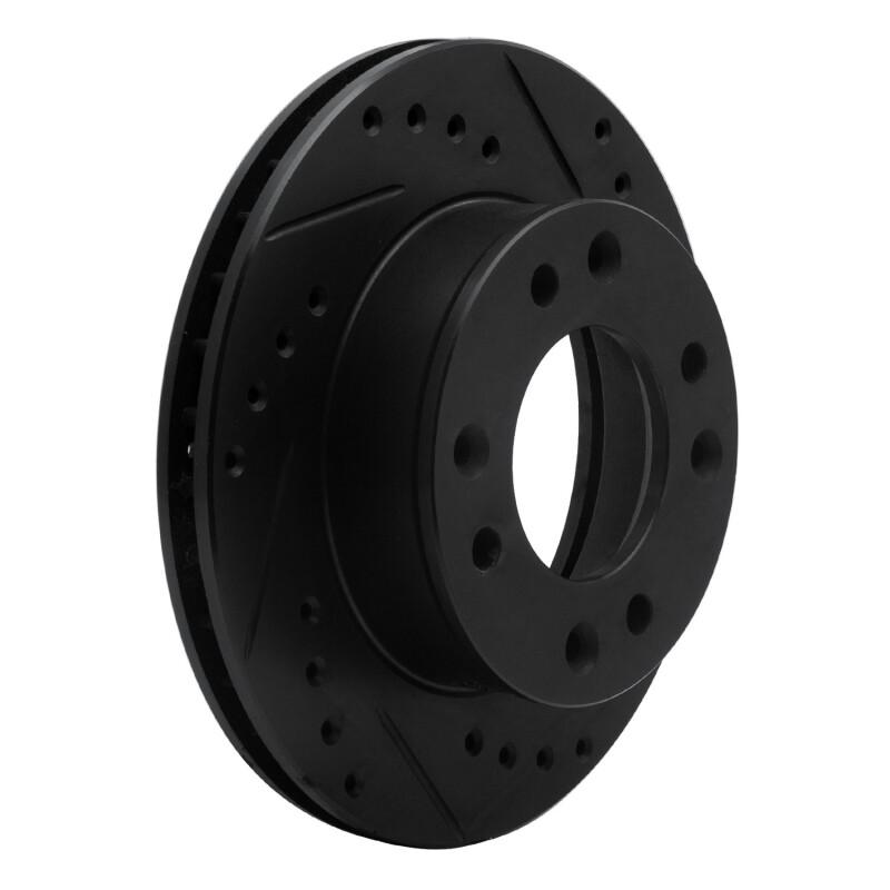 Picture of R1 86-88 Mazda RX-7 Front Right Drilled & Slotted Black Brake Rotor