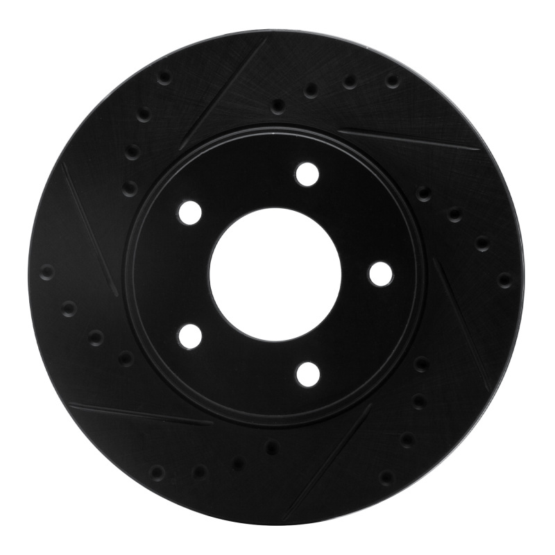 Picture of R1 92-03 Mazda 929 Front Left Drilled & Slotted Black Brake Rotor