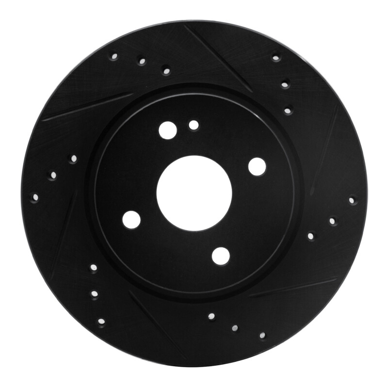 Picture of R1 11-15 Mazda 2 (Mexico) Front Right Drilled & Slotted Black Brake Rotor
