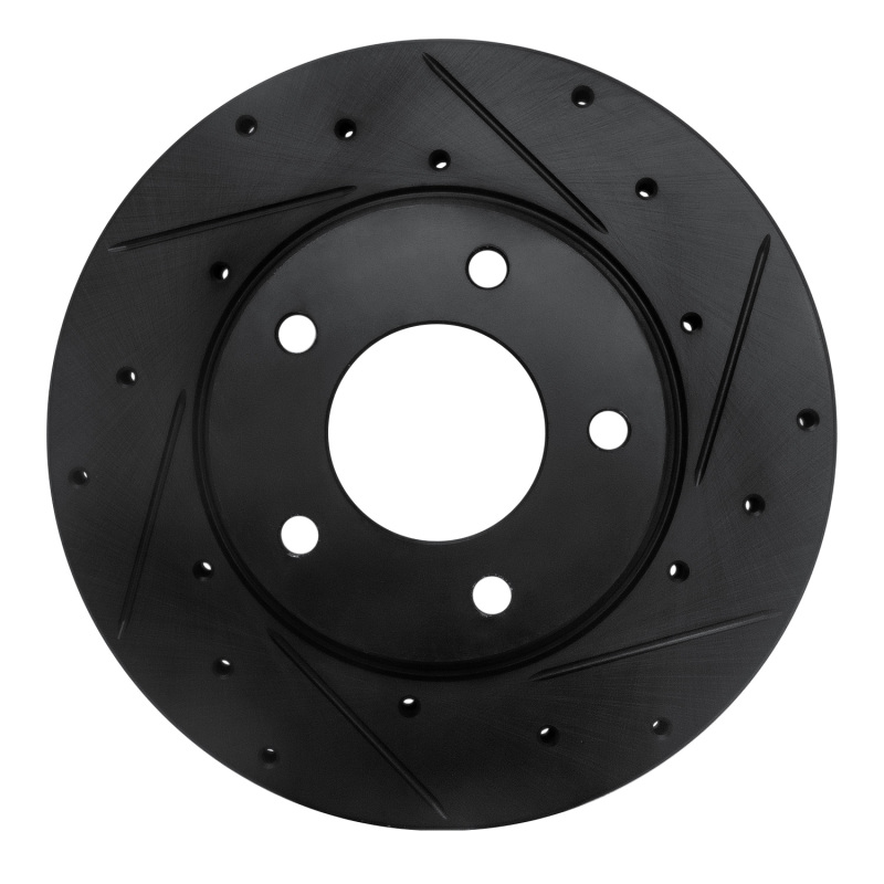 Picture of R1 92-03 Mazda 626 Front Right Drilled & Slotted Black Brake Rotor