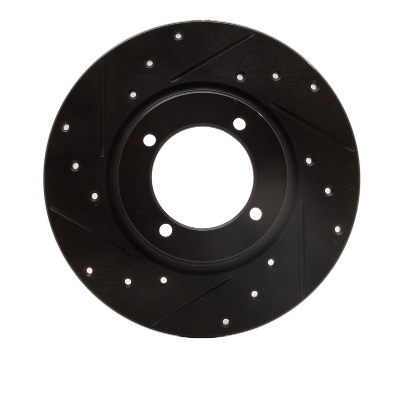 Picture of R1 74-84 Ford COURIER (USA/Canada) Front Left Drilled & Slotted Black Brake Rotor