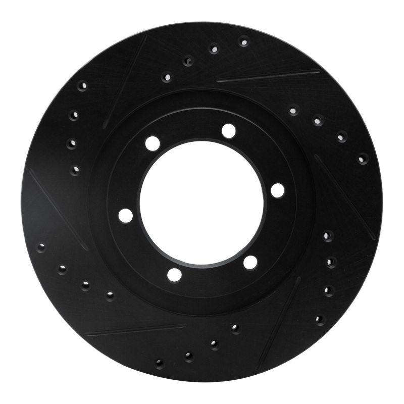 Picture of R1 87-93 Mazda B2600 Front Left Drilled & Slotted Black Brake Rotor