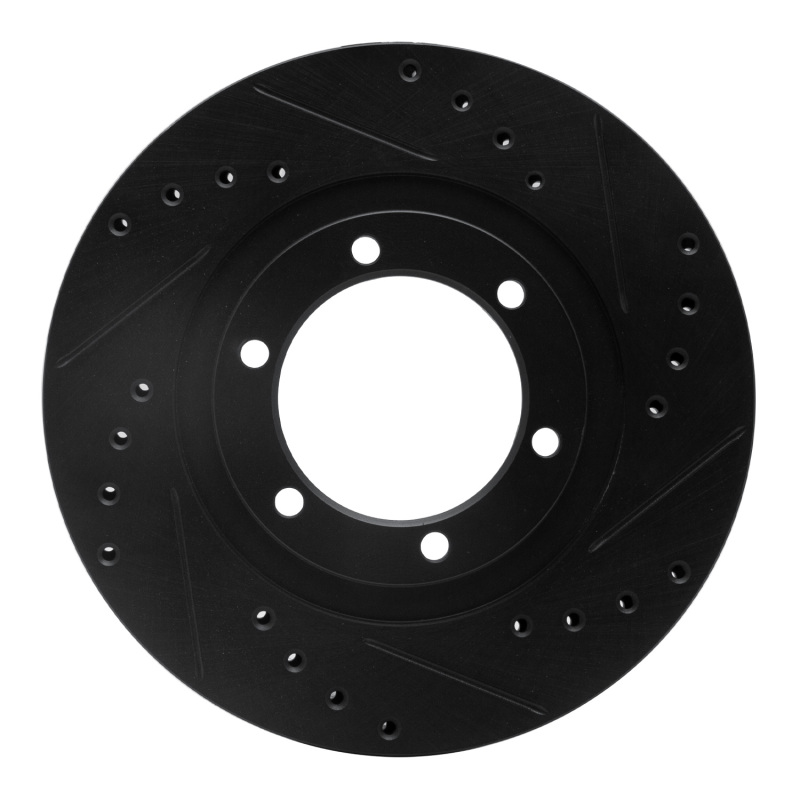 Picture of R1 87-93 Mazda B2200 Front Right Drilled & Slotted Black Brake Rotor