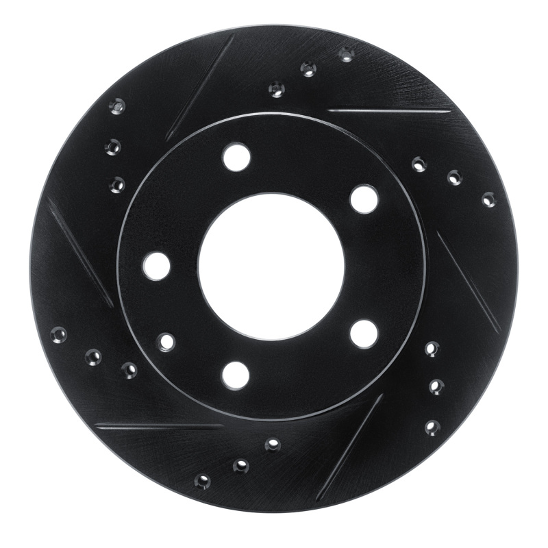 Picture of R1 92-93 Mazda MPV Front Left Drilled & Slotted Black Brake Rotor
