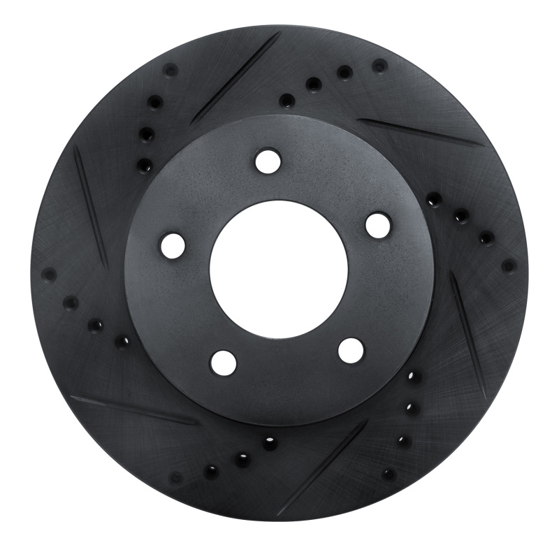 Picture of R1 96-98 Mazda MPV Front Left Drilled & Slotted Black Brake Rotor