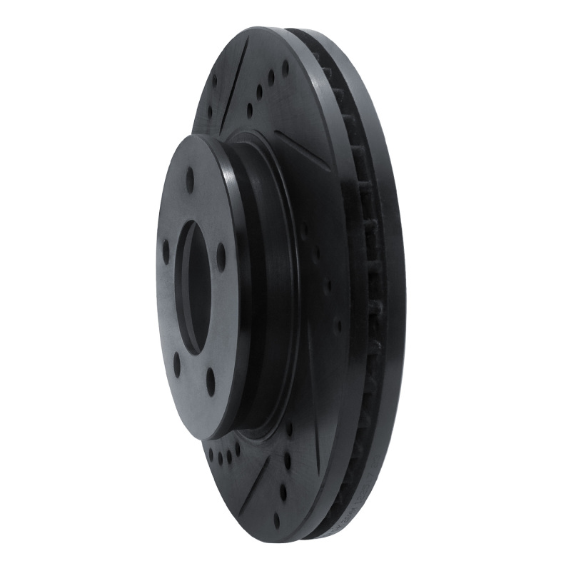 Picture of R1 96-98 Mazda MPV Front Left Drilled & Slotted Black Brake Rotor
