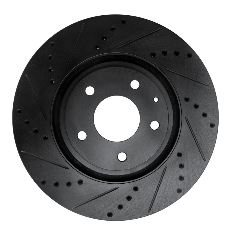 Picture of R1 16-25 Mazda 6 Front Left Drilled & Slotted Black Brake Rotor
