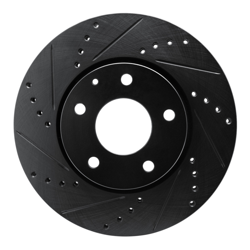 Picture of R1 19-25 Mazda 3 Front Left Drilled & Slotted Black Brake Rotor