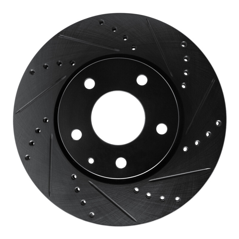 Picture of R1 19-25 Mazda 3 Front Right Drilled & Slotted Black Brake Rotor