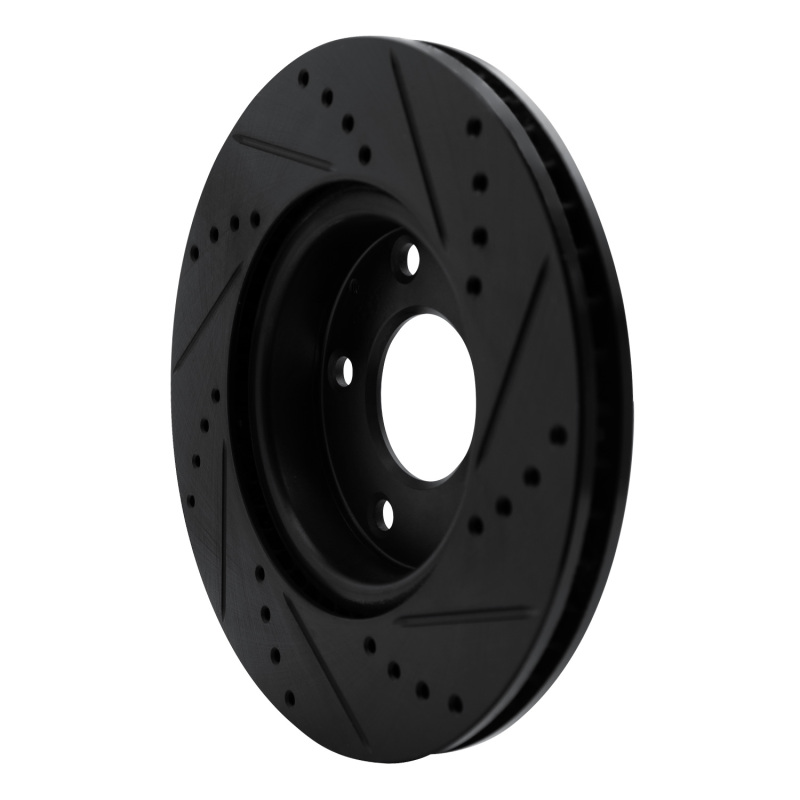 Picture of R1 19-25 Mazda 3 Front Left Drilled & Slotted Black Brake Rotor