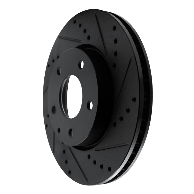Picture of R1 19-25 Mazda 3 Front Right Drilled & Slotted Black Brake Rotor