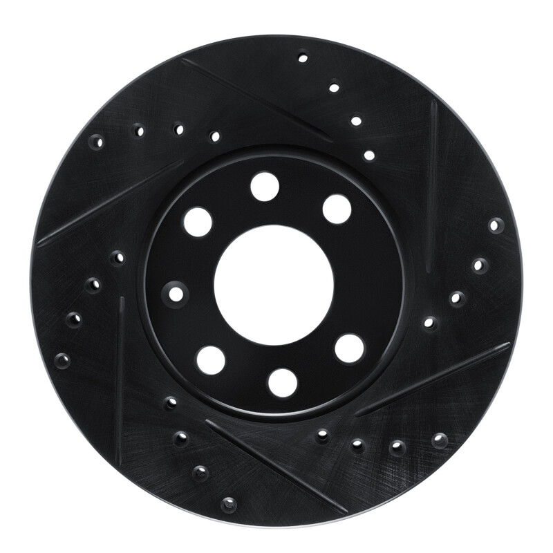 Picture of R1 00-05 Chevrolet Zafira (Mexico) Front Right Drilled & Slotted Black Brake Rotor