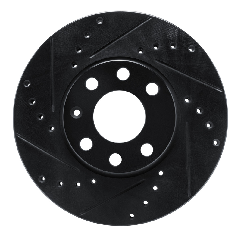 Picture of R1 00-05 Chevrolet ASTRA (Mexico) Front Left Drilled & Slotted Black Brake Rotor