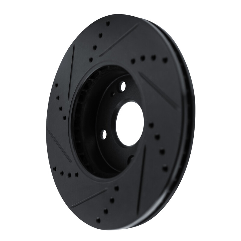 Picture of R1 16-25 Mazda 2 (Mexico) Front Right Drilled & Slotted Black Brake Rotor