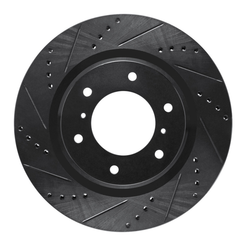 Picture of R1 08-17 Mitsubishi Montero Limited (Mexico) Front Left Drilled & Slotted Black Brake Rotor