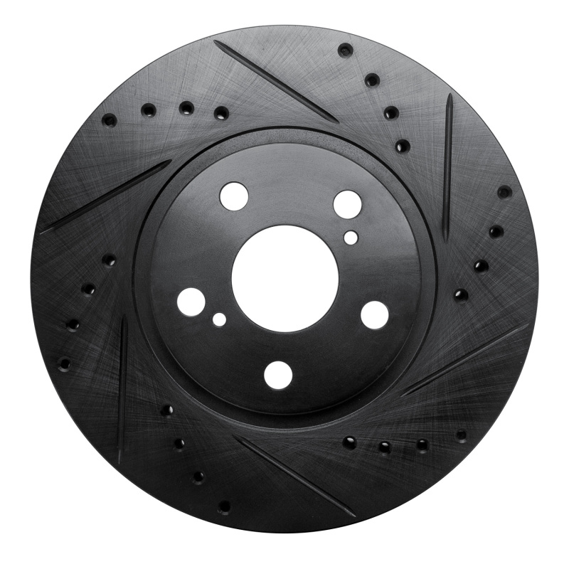 Picture of R1 09-15 Toyota Corolla (Mexico) Front Right Drilled & Slotted Black Brake Rotor