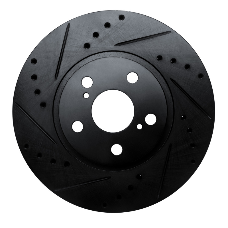 Picture of R1 09-15 Toyota Corolla (Mexico) Front Left Drilled & Slotted Black Brake Rotor