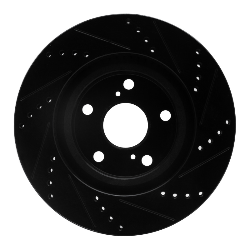 Picture of R1 01-07 Peugeot 607 (Mexico) Front Left Drilled & Slotted Black Brake Rotor