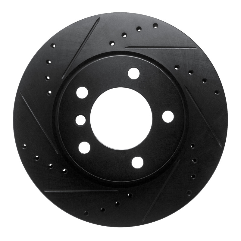 Picture of R1 05-07 BMW 120i (Mexico) Front Left Drilled & Slotted Black Brake Rotor