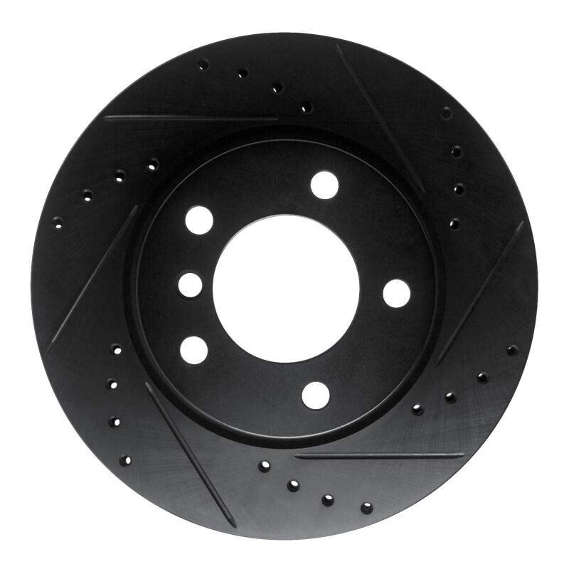 Picture of R1 05-07 BMW 120i (Mexico) Front Right Drilled & Slotted Black Brake Rotor