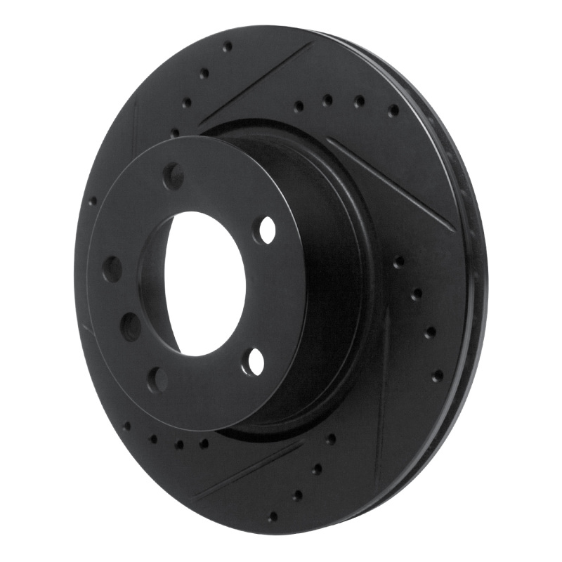 Picture of R1 05-07 BMW 120i (Mexico) Front Left Drilled & Slotted Black Brake Rotor