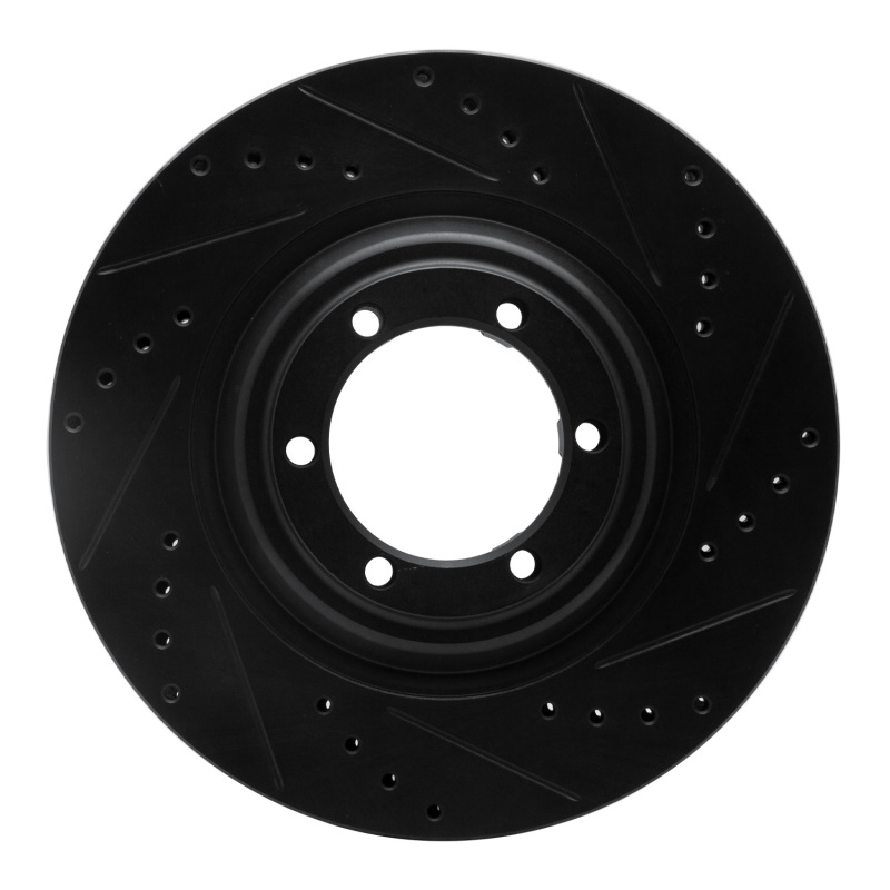 Picture of R1 12-18 Chevrolet Colorado Front Right Drilled & Slotted Black Brake Rotor