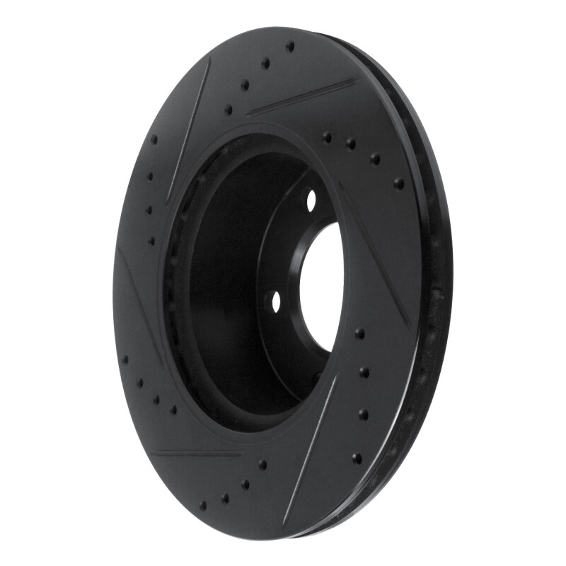 Picture of R1 05-07 BMW 120i (Mexico) Front Right Drilled & Slotted Black Brake Rotor